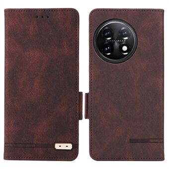 For OnePlus 11 5G Flip Cell Phone Cover Hardware Decor PU Leather Wallet Phone Case with Phone Stand Function