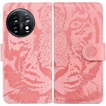 For OnePlus 11 5G Tiger Imprinted Cell Phone Cover PU Leather Wallet Stand Protective Phone Case