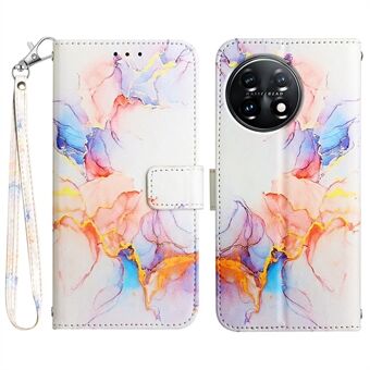 YB Pattern Printing Leather Series-5 For OnePlus 11 5G Marble Pattern Protective Cover Phone Case Wallet