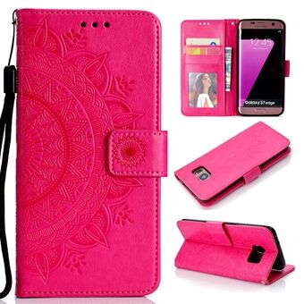 Imprint Flower Leather Wallet Case for Samsung Galaxy S7 edge SM-G935