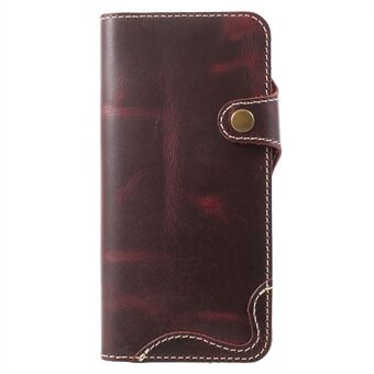 Retro Style Oil Wax Genuine Leather Stand Wallet Casing for Samsung Galaxy S9 G960