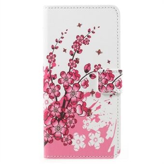 Pattern Printing PU Leather Magnetic Wallet Stand Protective Phone Shell for Samsung Galaxy A8 (2018)