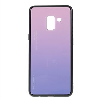 Gradient Color Glass + PC + TPU Phone Case for Samsung Galaxy A8 (2018)