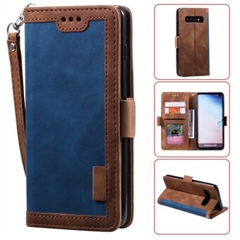 Vintage Splicing Style Wallet Stand Leather Phone Shell for Samsung Galaxy S10