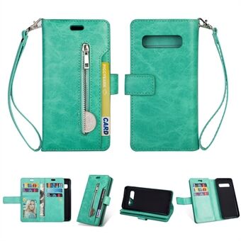 Multi-slot Wallet Zippered Leather Protector Casing for Samsung Galaxy S10 Plus