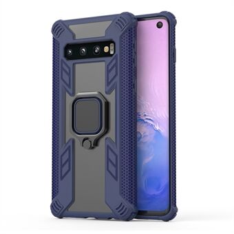 Warrior Style Rotating Ring Kickstand PC+TPU Hybrid Case for Samsung Galaxy S10 Plus