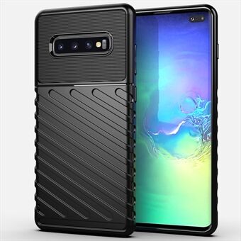 Thunder Series Twill Skin Texture Soft TPU Back Cell Phone Case for Samsung Galaxy S10 Plus