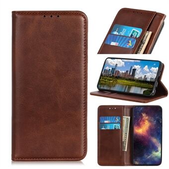 Auto-absorbed Split Leather Wallet Mobile Phone Cover for Samsung Galaxy A40