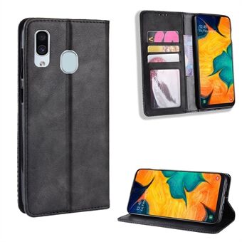 Auto-absorbed Vintage Leather Wallet Case Cover for Samsung Galaxy A40