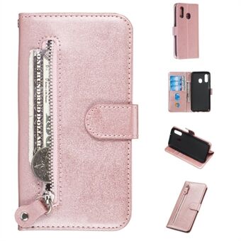 Zipper Pocket Leather Wallet Case for Samsung Galaxy A40