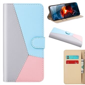 Three-color Splicing PU Leather Wallet Stand Case for Samsung Galaxy A40