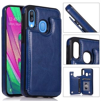 Crazy Horse Leather Coated TPU Shell with Card Slots Kickstand Phone Case for Samsung Galaxy A40