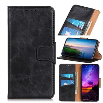 Crazy Horse Split Leather Wallet Stand Mobile Casing Cover for Samsung Galaxy A20e