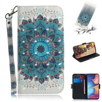 Pattern Printing Light Spot Decor Leather Wallet Stand Case for Samsung Galaxy A20e