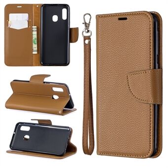 Litchi Skin Leather Wallet Case for Samsung Galaxy A20e