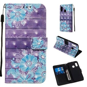 3D Painting Pattern Leather Phone Case with Card Wallet Slots for Samsung Galaxy A20e / A10e