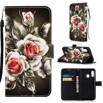 Pattern Printing PU Leather Flip Stand Phone Cover for Samsung Galaxy A20e/A10e