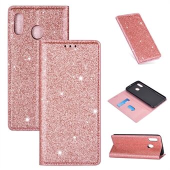 Flash Powder Stand Leather Card Holder Case for Samsung Galaxy A20e