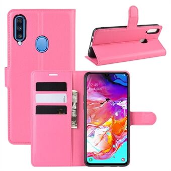 Litchi Skin Wallet Leather Stand Phone Cover for Samsung Galaxy A20s