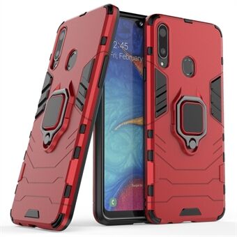 Cool Guard Finger Ring Kickstand PC + TPU Hybrid Protective Case for Samsung Galaxy A20s