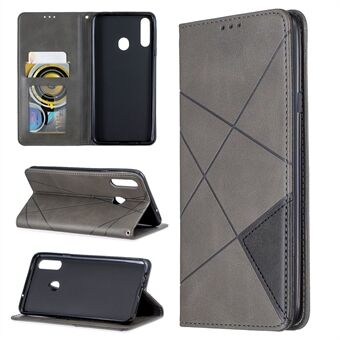 Geometric Pattern Leather Card Holder Phone Case with Stand Shell for Samsung Galaxy A20s