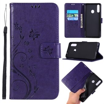 Imprint Butterflies Wallet Stand Flip Leather Protective Case for Samsung Galaxy A20s