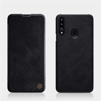 NILLKIN Qin Series Leather Folio Card Holder Phone Casing for Samsung Galaxy A20s - Black