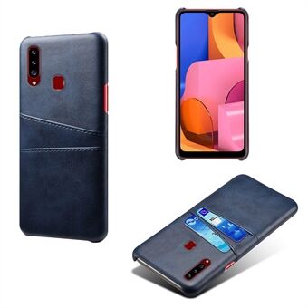 KSQ for Samsung Galaxy A20s PU Leather Coated Plastic Shell with Dual Card Slots