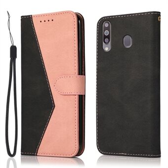 Bi-color Splicing Full Protection PU Leather Wallet Phone Case Cover with Stand for Samsung Galaxy A20s