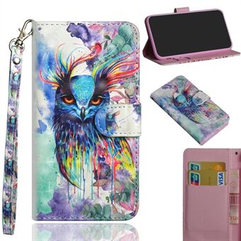 Printing Surface Leather Wallet  Mobile Cover with Strap for Samsung Galaxy A51