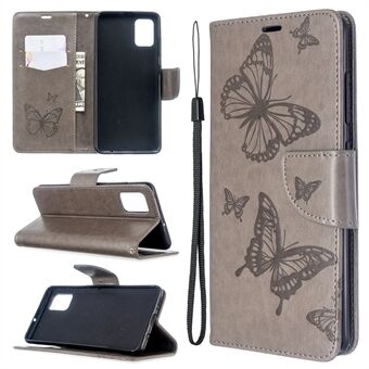 Imprint Butterfly Wallet Leather Stand Case for Samsung Galaxy A51