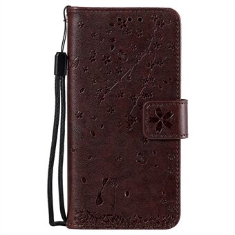 Imprint Flower Pattern Leather Wallet Stand Mobile Cover Case for Samsung Galaxy A51