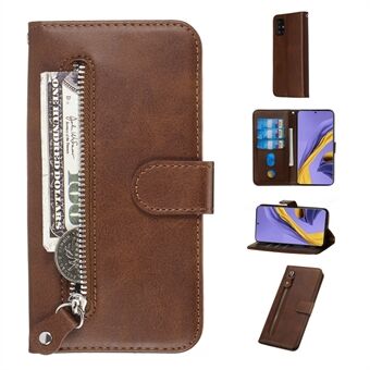 Zipper Pocket Leather Wallet Case for Samsung Galaxy A51