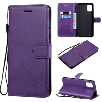 Solid Color Wallet Stand Leather Protective Shell for Samsung Galaxy A51