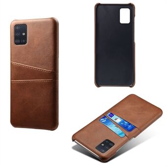 KSQ PU Leather Coated PC Covering with Double Card Slots for Samsung Galaxy A51