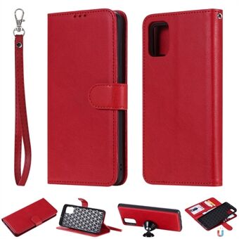 Magnetic Detachable 2-in-1 Leather Case Wallet Stand Phone Cover Shell with Handy Strap for Samsung Galaxy A51