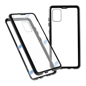 Metal Frame + Tempered Glass Cell Phone Case for Samsung Galaxy A51