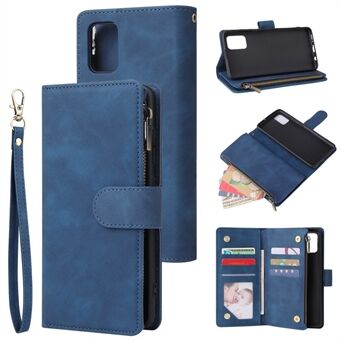 Zipper Pocket Leather Wallet Case for Samsung Galaxy A51