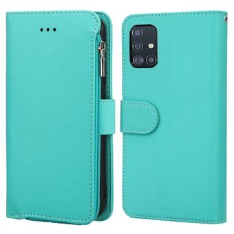 Microfiber Leather Zipper Pocket Wallet Case for Samsung Galaxy A51 SM-A515