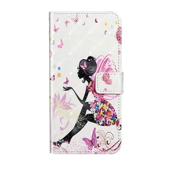 Pattern Printing Light Spot Decor Leather Case Stand Wallet Phone Cover for Samsung Galaxy A51 SM-A515