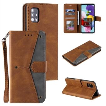 Skin-Feeling Splicing Rivet Leather Phone Protective Cover for Samsung Galaxy A51 SM-A515