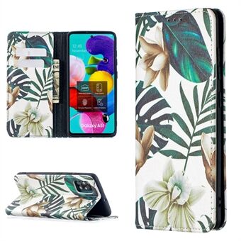 Pattern Printing PU Leather Auto-absorbed Case with Stand for Samsung Galaxy A51 SM-A515