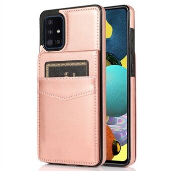 For Samsung Galaxy A51 4G SM-A515 PU Leather + TPU Phone Case Cover with Card Holder and Kickstand