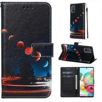 Painting Leather Phone Wallet Stand Case for Samsung Galaxy A71