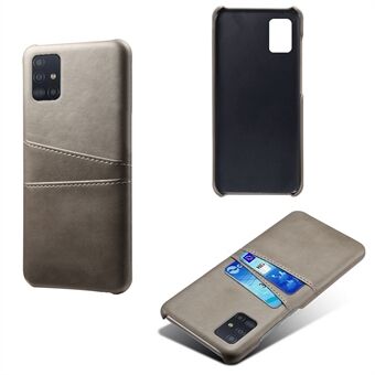 KSQ Double Card Slots PU Leather Coated Hard PC Case for Samsung Galaxy A71 A715