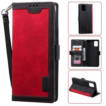 Retro Style Splicing Leather Wallet Phone Case for Samsung Galaxy A71