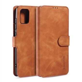 DG.MING Retro Leather Stand Case Wallet Phone Shell for Samsung Galaxy A71 5G SM-A716