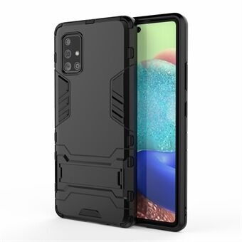 Plastic + TPU Case with Kickstand for Samsung Galaxy A71 5G SM-A716 - Black