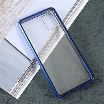 Double-sided Tempered Glass + Magnetic Adsorption Metal Frame Unique Cover for Samsung Galaxy A71 SM-A715