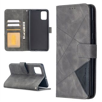 BF05 Geometric Texture Wallet Stand Leather Case for Samsung Galaxy A71 SM-A715